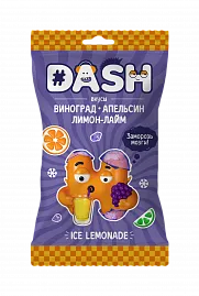 Леденцы #DASH микс со вкусами лимонада винограда, апельсина, лимон-лайма, 65г.