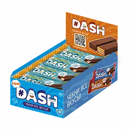 Вафельный батончик 2 палочки #DASH со вкусом соленой карамели, 35 г.