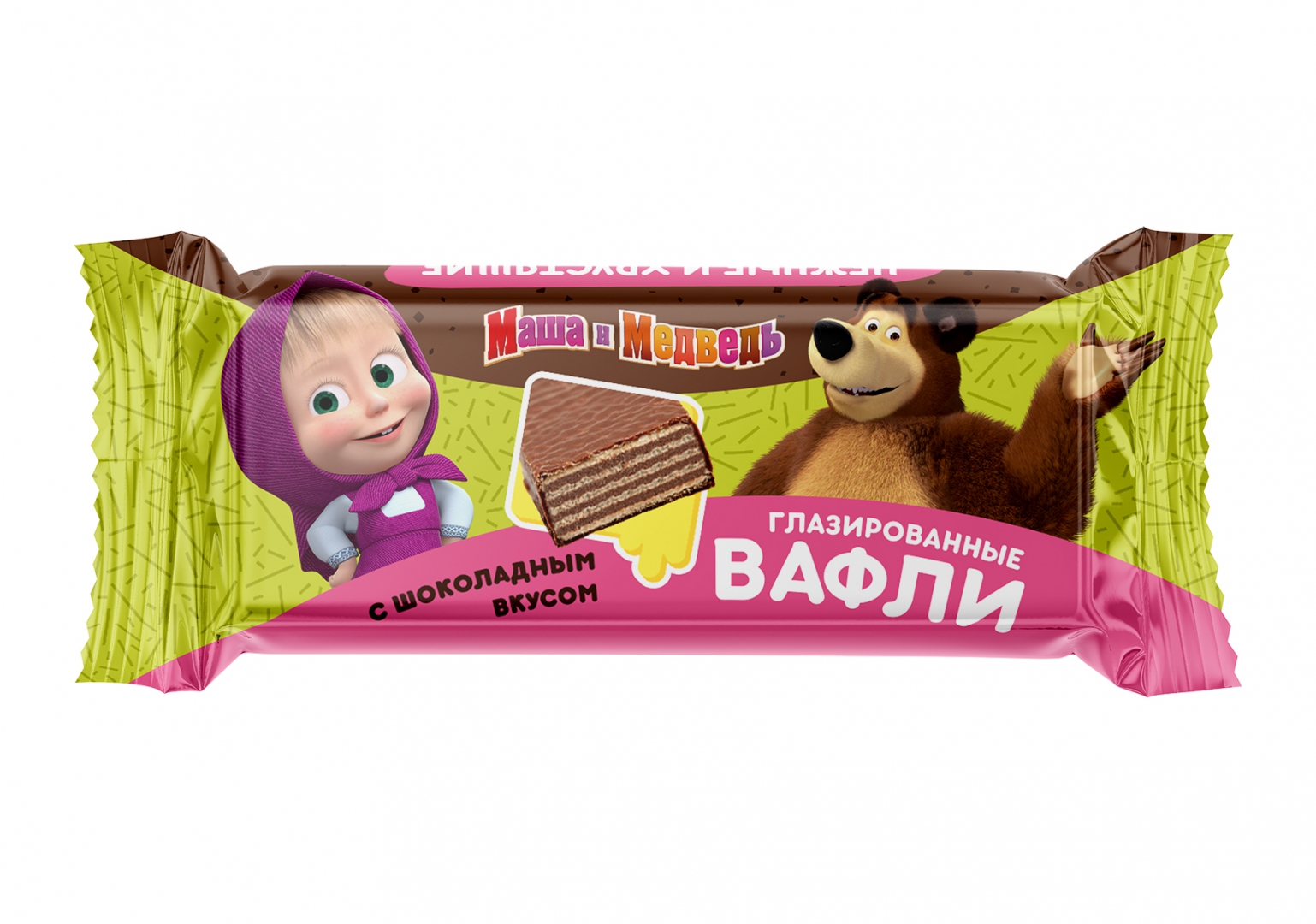 Маша и Медведь вафельные конфеты с шоколадным вкусом
