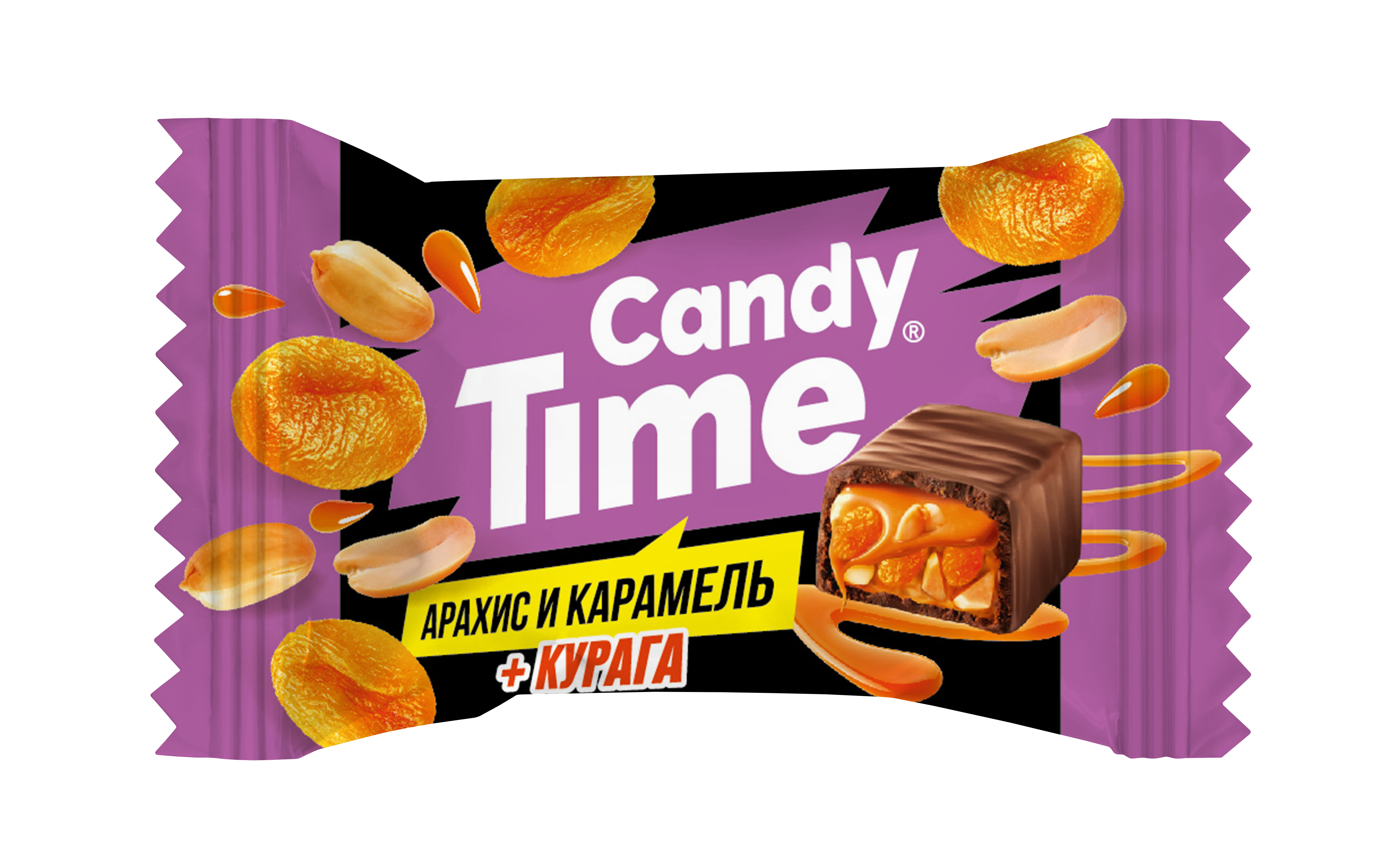 Candy Time арахис и мягкая карамель с курагой